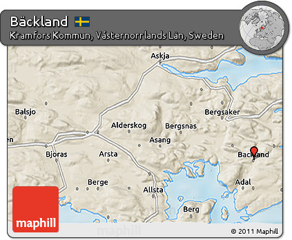 Shaded Relief 3D Map of Bäckland
