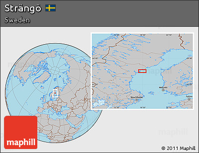Gray Location Map of Strängö