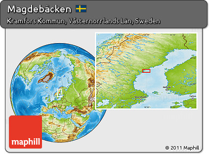Physical Location Map of Magdebäcken