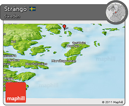 Physical Panoramic Map of Strängö