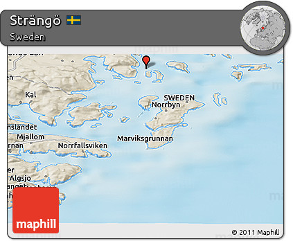 Shaded Relief Panoramic Map of Strängö