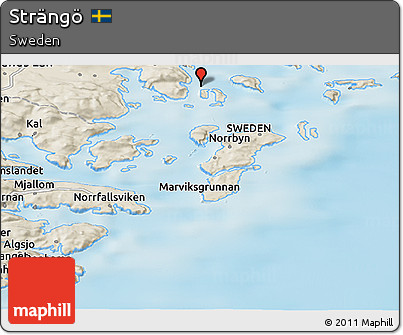 Shaded Relief Panoramic Map of Strängö