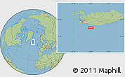 Savanna Style Location Map of the area around 63° 1' 7" N, 20° 19' 30" W
