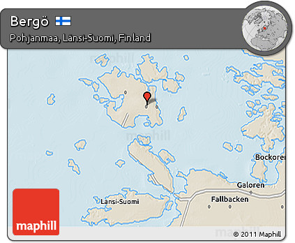 Shaded Relief 3D Map of Bergö