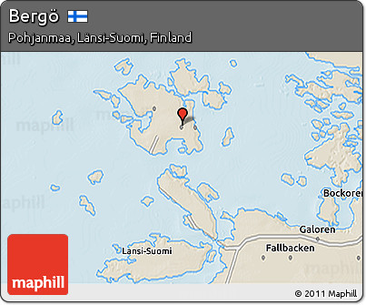 Shaded Relief 3D Map of Bergö