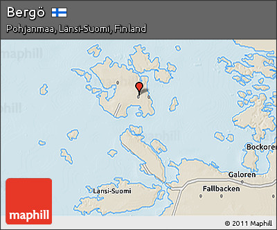 Shaded Relief 3D Map of Bergö