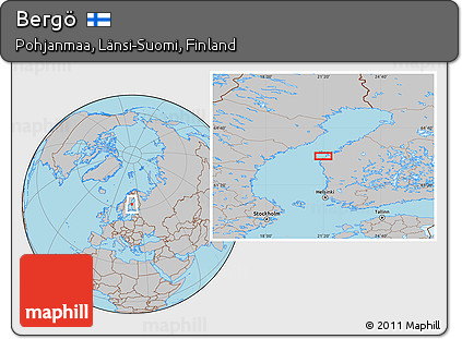 Gray Location Map of Bergö