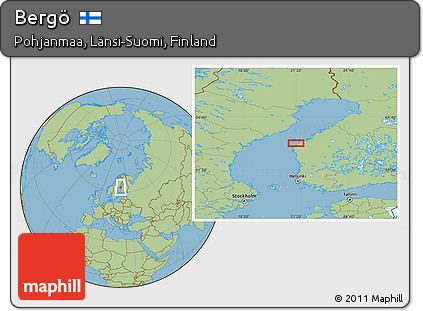 Savanna Style Location Map of Bergö