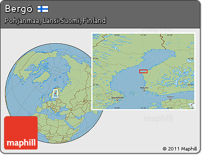 Savanna Style Location Map of Bergö