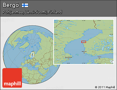 Savanna Style Location Map of Bergö