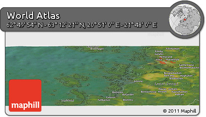 Satellite Panoramic Map of the Area around 63° 1' 7" N, 21° 19' 30" E