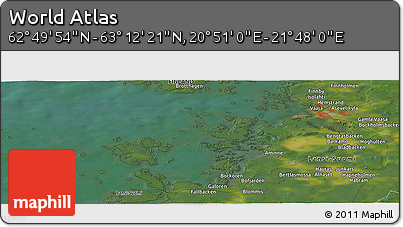 Satellite Panoramic Map of the Area around 63° 1' 7" N, 21° 19' 30" E