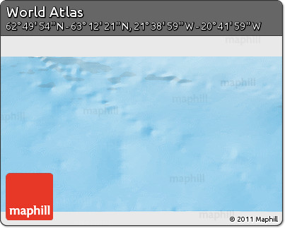 Shaded Relief 3D Map of the Area around 63° 1' 7" N, 21° 10' 29" W