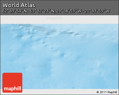 Shaded Relief 3D Map of the Area around 63° 1' 7" N, 21° 10' 29" W