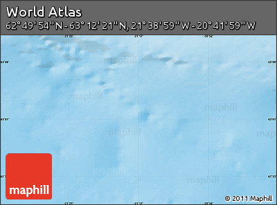 Physical Map of the Area around 63° 1' 7" N, 21° 10' 29" W