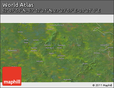 Satellite 3D Map of the Area around 63° 1' 7" N, 23° 52' 30" E