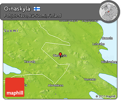 Physical 3D Map of Oinaskylä