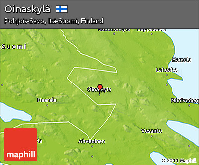 Physical 3D Map of Oinaskylä