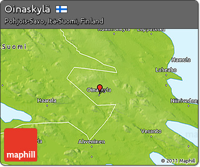 Physical 3D Map of Oinaskylä