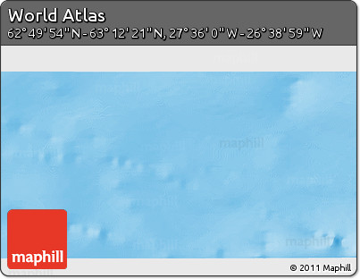 Physical 3D Map of the Area around 63° 1' 7" N, 27° 7' 30" W