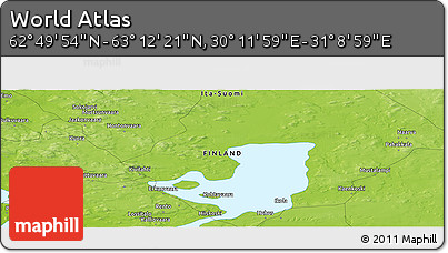 Physical Panoramic Map of the Area around 63° 1' 7" N, 30° 40' 29" E