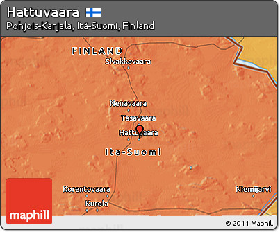 Political 3D Map of Hattuvaara