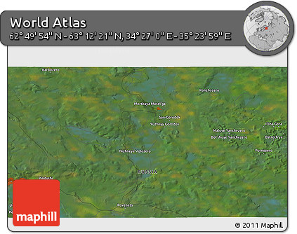 Satellite 3D Map of the Area around 63° 1' 7" N, 34° 55' 29" E