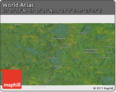 Satellite 3D Map of the Area around 63° 1' 7" N, 34° 55' 29" E