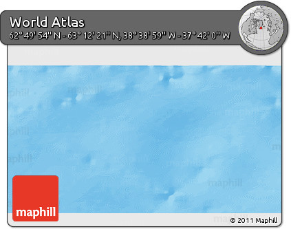 Physical 3D Map of the Area around 63° 1' 7" N, 38° 10' 29" W