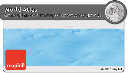 Shaded Relief Panoramic Map of the Area around 63° 1' 7" N, 38° 10' 29" W