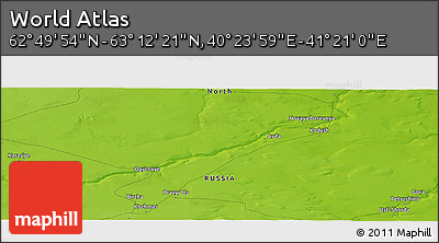 Physical Panoramic Map of the Area around 63° 1' 7" N, 40° 52' 30" E
