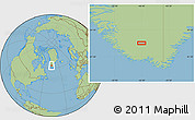 Savanna Style Location Map of the area around 63° 1' 7" N, 46° 40' 29" W