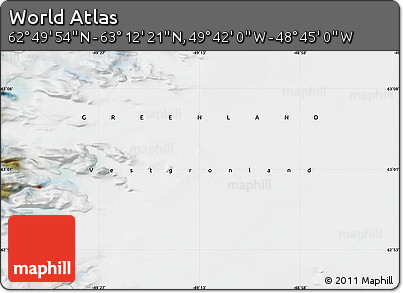 Satellite Map of the Area around 63° 1' 7" N, 49° 13' 30" W