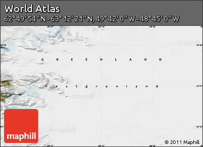 Satellite Map of the Area around 63° 1' 7" N, 49° 13' 30" W