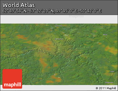 Satellite 3D Map of the Area around 63° 1' 7" N, 50° 13' 30" E