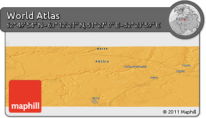 Political Panoramic Map of the Area around 63° 1' 7" N, 51° 55' 29" E
