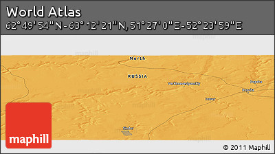 Political Panoramic Map of the Area around 63° 1' 7" N, 51° 55' 29" E