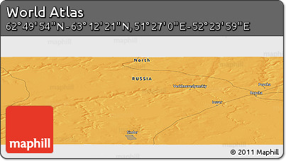 Political Panoramic Map of the Area around 63° 1' 7" N, 51° 55' 29" E