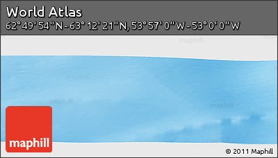 Physical Panoramic Map of the Area around 63° 1' 7" N, 53° 28' 30" W