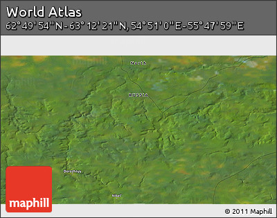 Satellite 3D Map of the Area around 63° 1' 7" N, 55° 19' 30" E