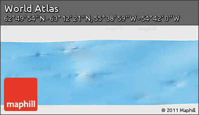Physical Panoramic Map of the Area around 63° 1' 7" N, 55° 10' 29" W