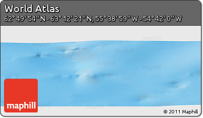 Physical Panoramic Map of the Area around 63° 1' 7" N, 55° 10' 29" W