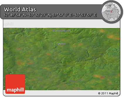Satellite 3D Map of the Area around 63° 1' 7" N, 60° 25' 29" E
