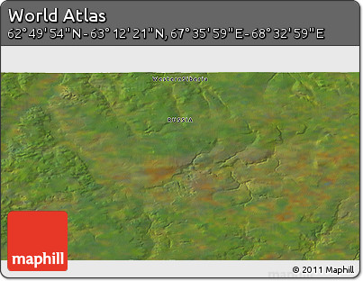 Satellite 3D Map of the Area around 63° 1' 7" N, 68° 4' 29" E