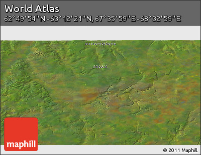 Satellite 3D Map of the Area around 63° 1' 7" N, 68° 4' 29" E