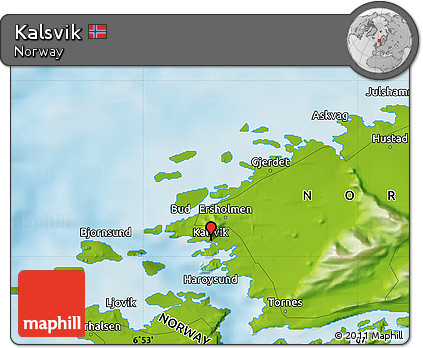 Physical Map of Kalsvik
