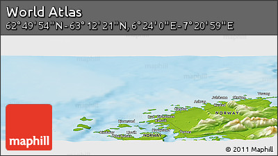 Physical Panoramic Map of the Area around 63° 1' 7" N, 6° 52' 30" E