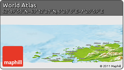 Physical Panoramic Map of the Area around 63° 1' 7" N, 6° 52' 30" E