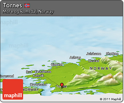 Physical Panoramic Map of Tornes