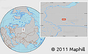 Gray Location Map of the area around 63° 1' 7" N, 70° 37' 30" E
